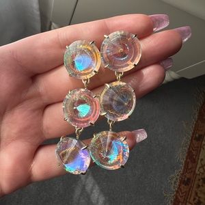 Kendra Scott Jolie Statement Earrings (Gold/Dichroic Glass)